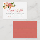 Waterverf floreel Baby shower Diaper Raffle Informatiekaartje (Voorkant / Achterkant)