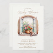 Waterverf floreel baby shower kaart (Voorkant / Achterkant)