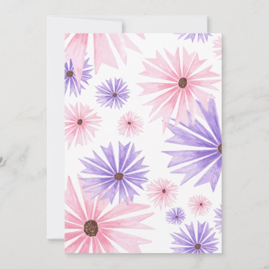 waterverf floreel baby shower met de datakaart save the date (Achterkant)