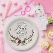 Waterverf floreel baby shower papieren bordje (Feest)