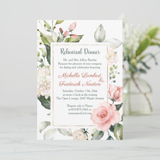 Waterverf floreel, blaasje kaart (Staand voorkant)