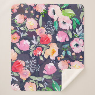 Waterverf floreel botanisch patroon en naadloos b sherpa deken