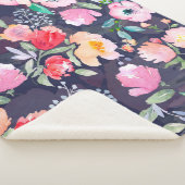 Waterverf floreel botanisch patroon en naadloos b sherpa deken (3/4)