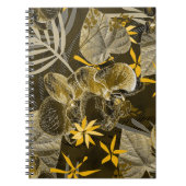 Waterverf floreel geel-bruin patroon. notitieboek (Voorkant)