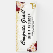 waterverf floreel goud afstuderen banner (Verticaal)