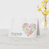 waterverf floreel hart op textuur kaart (Gele Bloem)