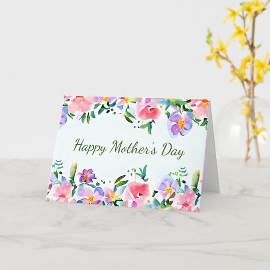 Waterverf floreel lijst aangepast kaart (Gele Bloem)