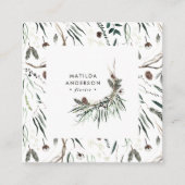 Waterverf floreel modern elegant paars vierkante visitekaartje (Voorkant)