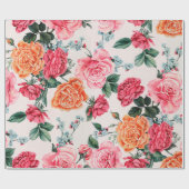 waterverf floreel patroon, , bloem, cadeaupapier (Vlak)