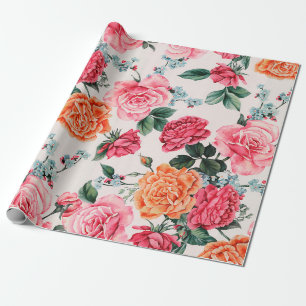 waterverf floreel patroon, , bloem, cadeaupapier