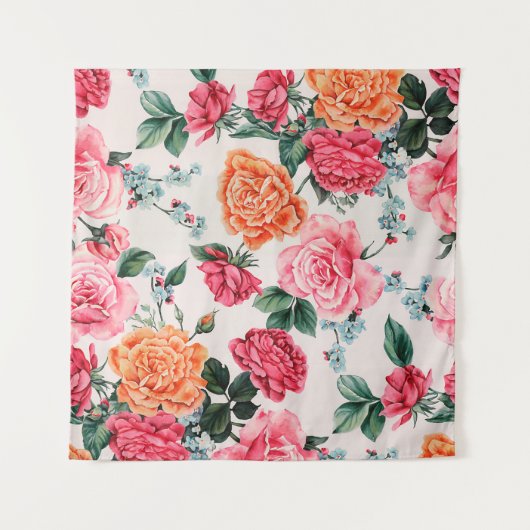 waterverf floreel patroon, , bloem, wandkleed (Voorkant (horizontaal))