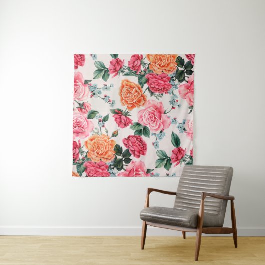 waterverf floreel patroon, , bloem, wandkleed (In Situ (horizontaal))