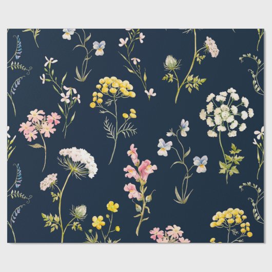 Waterverf floreel patroon, delicate bloemhand dd cadeaupapier (Vlak)