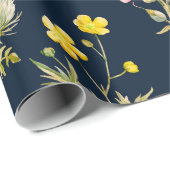 Waterverf floreel patroon, delicate bloemhand dd cadeaupapier (Rol Hoek)