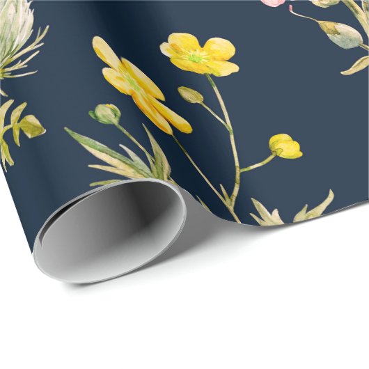 Waterverf floreel patroon, delicate bloemhand dd cadeaupapier (Rol Hoek)