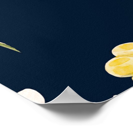 Waterverf floreel patroon, delicate bloemhand dd poster (Hoek)