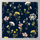 Waterverf floreel patroon, delicate bloemhand dd poster (Voorkant)