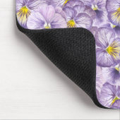 Waterverf floreel patroon met violette pansies muismat (Hoek)