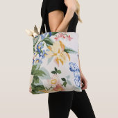 waterverf floreel patroon tote bag (Dichtbij)