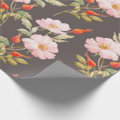 Waterverf floreel patroon van het roos van de hond cadeaupapier (Hoek)