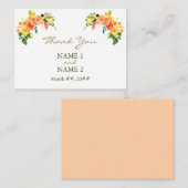 Waterverf floreel sinaasappel Dank u Kaart Enclosu (Voorkant / Achterkant)