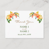 Waterverf floreel sinaasappel Dank u Kaart Enclosu (Voorkant)