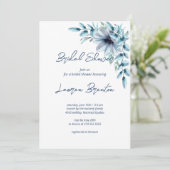 Waterverf floreel stofflustblauw Vrijgezellenfeest Kaart (Staand voorkant)