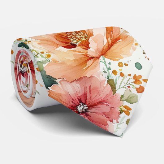 Waterverf floreel Stropdas (Opgerold)