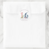 Waterverf floremanje elegant zestien ronde sticker (Tas)