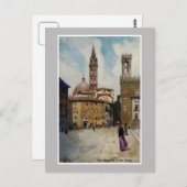 waterverf Florence Campanile Briefkaart (Voorkant / Achterkant)