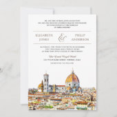 Waterverf Florence Italië Alles in één bruiloft Kaart (Voorkant)