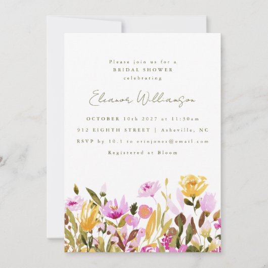 Waterverf Florence Vrijgezellenfeest Cute Pink Oli Kaart (Voorkant)