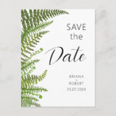 Waterverf florengroen ferneblad uitnodiging briefkaart (Voorkant)