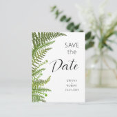 Waterverf florengroen ferneblad uitnodiging briefkaart (Staand voorkant)