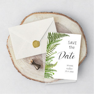 Waterverf florengroen ferneblad uitnodiging briefkaart