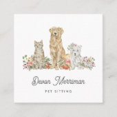 Waterverf Florenz | Pet Care Vierkante Visitekaartje (Voorkant)