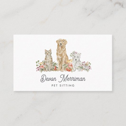 Waterverf Florenz | Pet Care Visitekaartje (Voorkant)