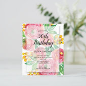 Waterverf florerende begroting Floral Birthday nod (Staand voorkant)