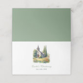 Waterverf Florial Church doopsel doop Plaatskaartje (Buitenkant ongevouwen)