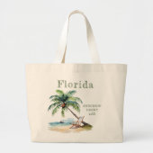 Waterverf Florida Beach Trip Grote Tote Bag (Voorkant)