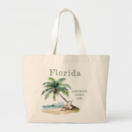 Waterverf Florida Beach Trip Grote Tote Bag