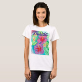 Waterverf Florida Hibiscus T-shirt (Voorkant volledig)