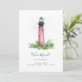 Waterverf Florida Lighthouse Change of Address Feestdagenkaart (Staand voorkant)
