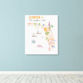 Waterverf Florida State Art Kaart Canvas Afdruk (Insitu (Houten vloer))