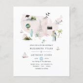 Waterverf Florida USA Destination Wedding Invite Flyer (Voorkant)