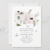 Waterverf Florida USA Destination Wedding Kaart (Voorkant)