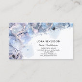 Waterverf Florist Blue Hydrangea Flowers Visitekaartje (Voorkant)