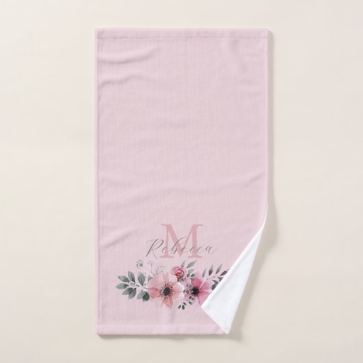 waterverf flormonogram bad handdoek (Handdoek)