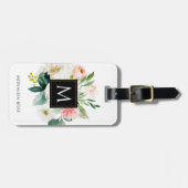 waterverf flormonogram op maat bagagelabel (Voorkant horizontaal)