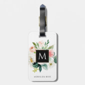 waterverf flormonogram op maat bagagelabel (Achterkant verticaal)